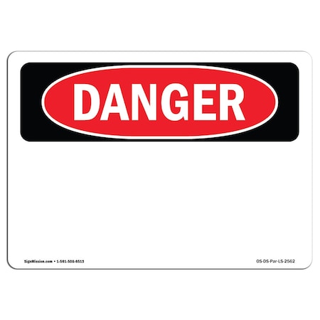 OSHA Danger Sign, Danger Blank Write-On Spanish, 14in X 10in Aluminum